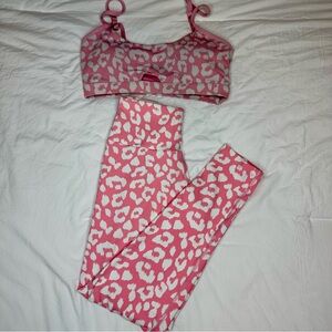 Ryderwear Pink Leopard Leggings Set